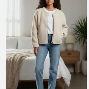 Calvin Klein Cream Teddy Sherpa Jacket